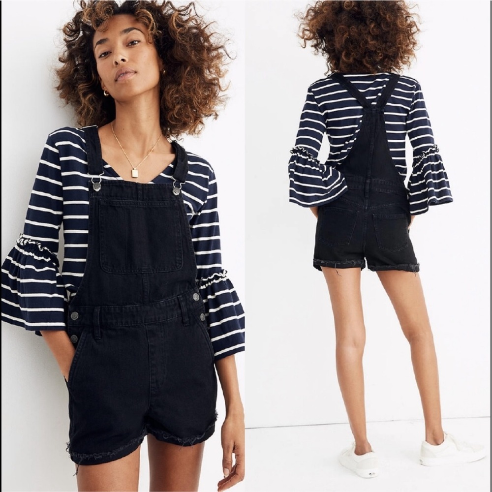 Black Madewell Adriondack Shorts Overalls